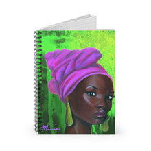 Load image into Gallery viewer, Aka notebook, pink and green notebook, aka colors, black art