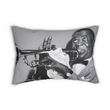 Load image into Gallery viewer, Louie Armstrong Spun Polyester Lumbar Pillow