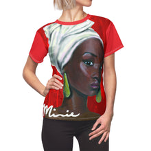 Load image into Gallery viewer, Red and White Women's AOP Cut & Sew Tee