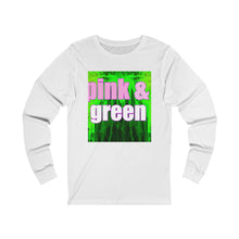 Load image into Gallery viewer, Pink and Green Unisex Jersey Long Sleeve Tee
