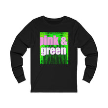 Load image into Gallery viewer, Pink and Green Unisex Jersey Long Sleeve Tee
