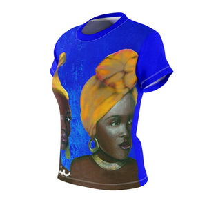 Blue and Gold Women's AOP Cut & Sew Tee