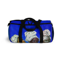Load image into Gallery viewer, Blue and White Sisterhood Duffel Bag
