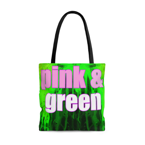aka tote bag, pink and green tote bag, sorority  tote bag
