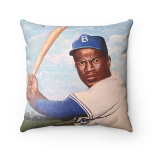 Jackie Robinson Spun Polyester Square Pillow