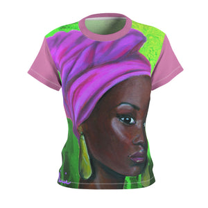Pink and Green 2 Women's AOP Cut & Sew Tee