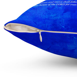 Psalm 23  Blue Square Pillow