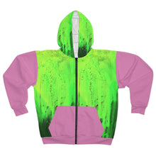 Load image into Gallery viewer, Pink and Green 2 AOP Unisex Zip Hoodie
